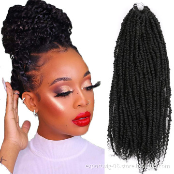 Pre-twisted Passion Twist Crochet Hair Extensions Long Curly Passion Braiding Hair 18 Inch Ombre Color Synthetic Fiber